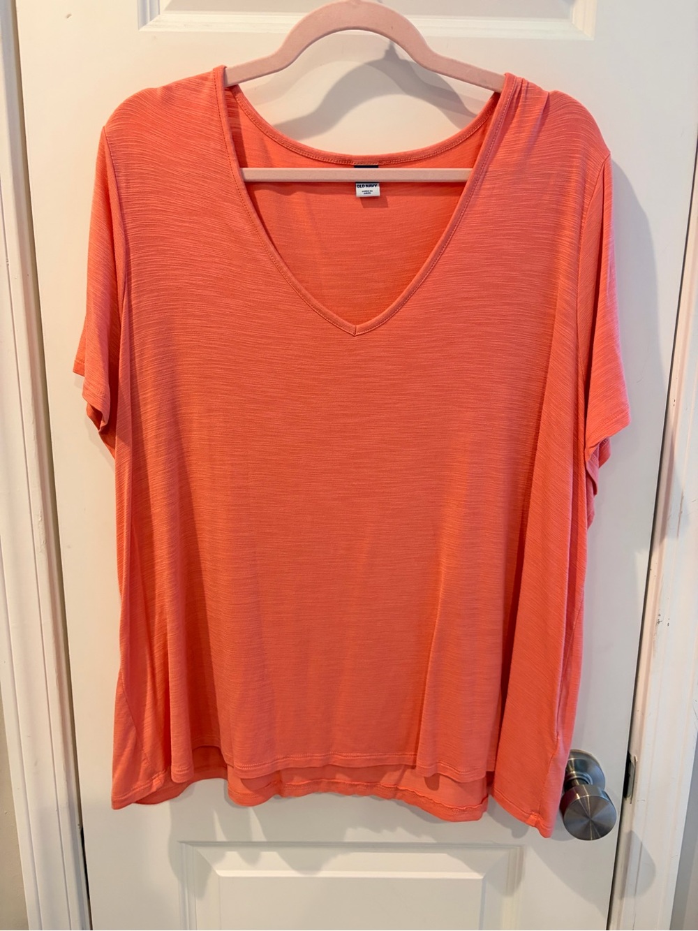 Old Navy Women's Luxe Coral V-Neck Tee